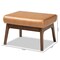 Baxton Studio 22.64 W, 15.35 H, Fabric "Polyester 100%"/Rubberwood, Tan/Walnut Brown 189-11484-ZORO - alternate 10